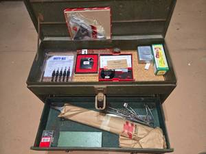 lot 107 image: Toolbox with Assorted Tools and Measuring Instruments