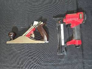 lot 147 image: Husky Air Compressor Nailer Stapler and Hand Plane