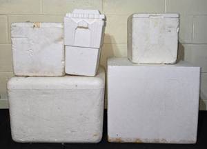 lot 302 image: Lot of 4 Styrofoam Coolers