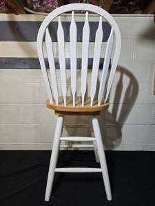 lot 310 image: Wooden Counter Height Chair with White Finish