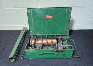 lot 314 image: Vintage Coleman Camp Stove with Original Grate - untested