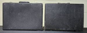 lot 315 image: Lot of 2 Vintage Black Plastic Briefcases with Handles