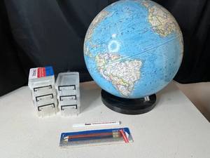 lot 212 image: Geographic Globe with Stand and More