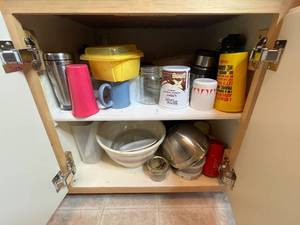 lot 224 image: Collection of Kitchenware Including Bowls, Cups, and Storage Containers