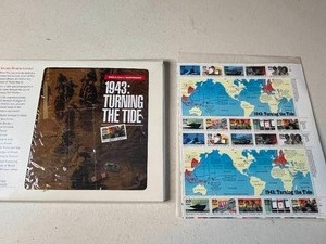 lot 269 image: Mint 1943 Turning the Tide Collectible Stamp Sheet with Maps