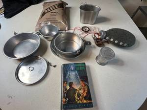lot 290 image: Vintage Boy Scouts Camping Gear Collection with Handbook