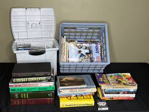 lot 199 image: Lot of Vintage Books, Magazines, and Media including Manuals and Comics