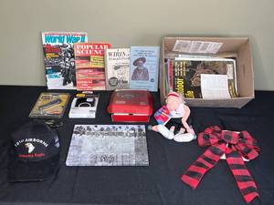lot 288 image: Lot of Vintage Magazines, Headset, and Various Collectibles