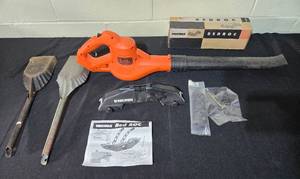lot 344 image: BlackDecker Leaf Blower with Yakima Bed ROC Accessories and 2 Metal Rakes