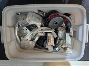 lot 412 image: Mixed Electrical Hardware and Components - Assorted Items in Bin