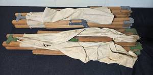 lot 414 image: Vintage 1940s Folding Wooden Camp Cot Frame