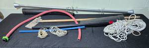 lot 424 image: Mixed Lot of Fishing Rods, Hooks, and Ropes