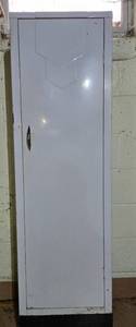 lot 431 image: White Metal Storage Cabinet with Shelving - 60 H x 18 W x 12 D