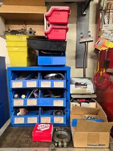 lot 462 image: Collection of Industrial Hardware and Fasteners in Assorted Bins