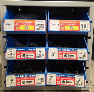 lot 482 image: Mixed Lot of Screws, Nuts, and Bolts with Organizing Tray