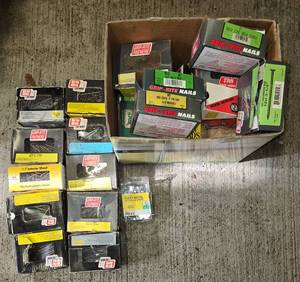 lot 483 image: Lot of Various Grip-Rite Fasteners and Nails - Includes Wood and Sheet Metal Types