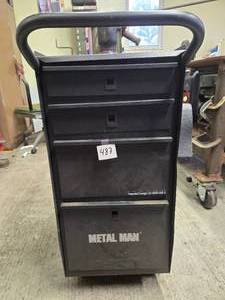 lot 488 image: Metal Man Portable Argon Cylinder Cart with Storage Drawers - Argon Compressed UN 1006