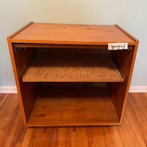 lot 244 image: Wooden Storage Cabinet with Adjustable Shelf - 26x27x13