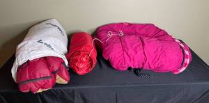 lot 252 image: Set of 3 Sleeping Bags including Red and Pink Options