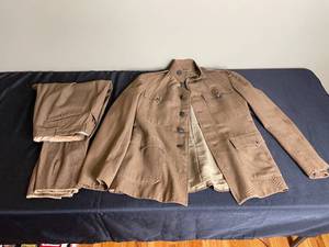 lot 275 image: Cravenette Vintage Brown Military Uniform Jacket and Pants Set
