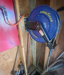 lot 7 image: Goodyear Wall-Mounted Hose Reel with Hose Included