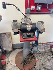 lot 11 image: Milwaukee 8-Inch Heavy-Duty Bench Grinder with Work Light