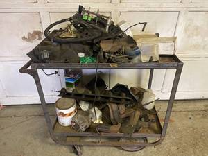 lot 30 image: Collection of Miscellaneous Used Automotive Parts on Cart