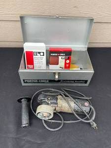 lot 55 image: Porter-Cable Finishing Sander with Adhesive Back Pads and Tool Box