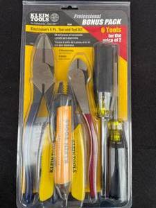 lot 59 image: New Klein Tools Electricians 6 Pc. Tool and Test Kit