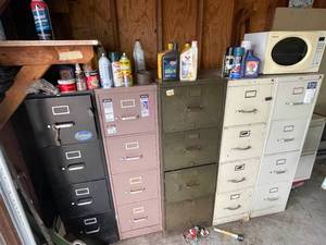lot 97 image: 6 Metal File Cabinets (5 four drawer and 1 two drawer) and CONTENTS