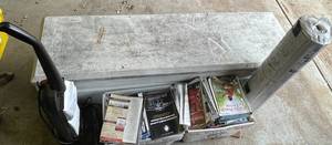 lot 104A image: Lot of Household Items Wooden Bench, Magazines, and Roofing Material and more