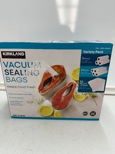 lot 58 image: New Kirkland Signature Vacuum Sealing Bags, Assortment Pack Compatible with Most Vacuum Systems