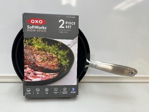 lot 63 image: New OXO Ceramic Professional Non-Stick 2-Piece Frypan Set, 8-Inch and 10-Inch