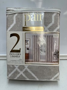 lot 154 image: New 2 Pack of Perfect Pair Decorative Curtains , All Panels are 50 x 84 - Linen