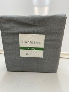 lot 162 image: New Charisma King Size 6 Piece Micro Fiber Sheet Set - Grey