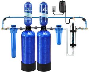 lot 8 image: Aquasana Whole House Well Water Filter System - Softener Alternative w UV Purifier, Salt-Free Descaler, Carbon & KDF Media Filters Sediment 97% Of Chlorine 500,000 Gl- EQ-WELL-UV-PRO-AST - Retail $2297