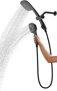 lot 69 image: KOHLER REC31250-G-BL Adjuste 3-in-1 Multifunction Handheld Showerhead Combo, High Pressure Square Hand Shower, 1.75 gpm, Matte Black