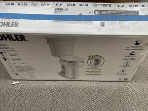 lot 79 image: Kohler Intrepid&nbspThe Complete Solution Two-Piece Elongated Toilet, 1.28 gpf With Quiet Close Seat - Missing Hardware