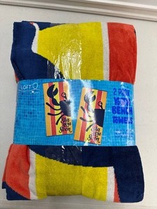 lot 199 image: New 2 Pack of Loft Q Youth Beach Towels - Sea You Soon Crab