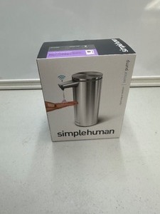 lot 45 image: New Simplehuman 9 oz. Touch-Free Automatic Soap Dispensor - Rechargeable Sensor Pump, Brushed Stainless Steel - Retail $69.99