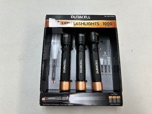 lot 205 image: 3 Pack of Duracell 1000 Lumen LED Flashlights
