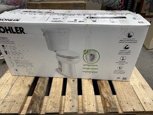 lot 32 image: Kohler Intrepid The Complete Solution Two-Piece Elongated Toilet, 1.28 gpf With Quiet Close Seat