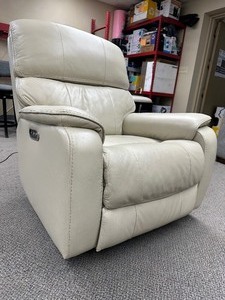 lot 39 image: Barcalounger Columbia Leather Power Glider Recliner with Power Headrest