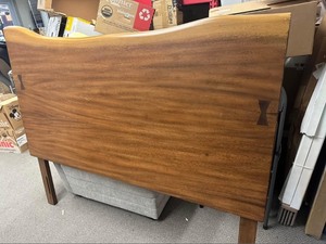 lot 86 image: Pike & Main Live-Edge Headboard - Retail $399.99 - Has Crack  Rear Still Functional (Full to Queen)