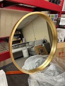 lot 91 image: New Kate and Laurel Medium Round Gold Contemporary Mirror (25.6 in. H x 25.6 in. W)