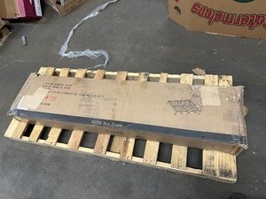 lot 272 image: Xiamen B359-Q Bed Frame - Open Box - Not Complete - Believe Missing Side Wood  Rails Pieces for Headboard  Screws