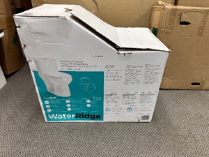 lot 244 image: New WaterRidge One-piece Toilet - XXXX Missing Top Cover Of Tank With Flush Buttons