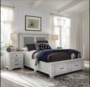 lot 41 image: Pierce Storage Bed with Two USB Ports Flush Mounted On Each Side of Headboard & Two Storage Drawers with Cedar-Lined Bottoms