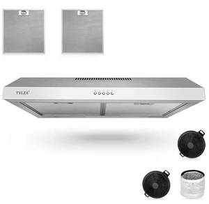 lot 64 image: Tylza 29.5 in. 600 CFM Convertible Under Cabinet Range Hood in Stainless Steel with 2 Charcoal Filters and 2 LED Lights