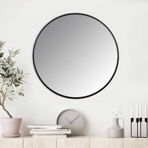 lot 92 image: Stratton Home Decor Adriana Black 28 in. Round Wall Mirror